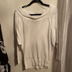 Cream off the shoulder sweater